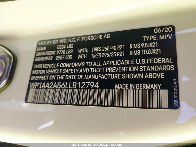 2020 PORSCHE MACAN WP1AA2A56LLB12794 Photo 8