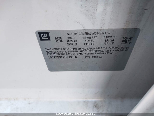 Chevrolet MALIBU 1LT 2017 1G1ZE5ST2HF195663 Image 9