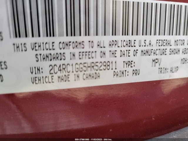 2C4RC1GG5HR529811 Chrysler Pacifica Limited