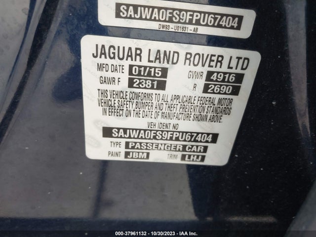 2015 JAGUAR XF SAJWA0FS9FPU67404 Photo 8
