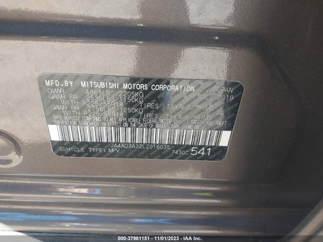 2020 MITSUBISHI OUTLANDER SE 2.4 VIN: JA4AD3A32LZ016035