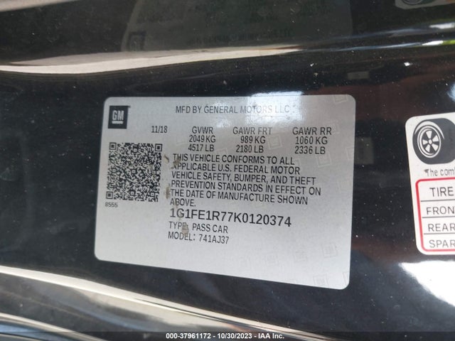 Chevrolet CAMARO SS 2019 1G1FE1R77K0120374 Image 9