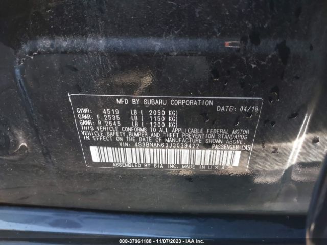 4S3BNAN63J3039422 Subaru Legacy 2.5i Limited