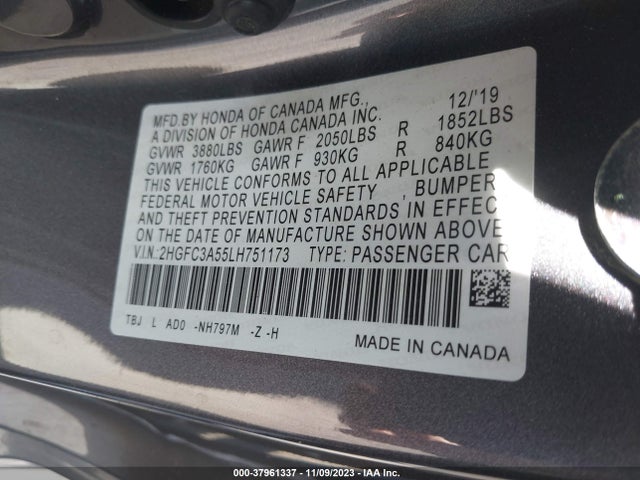 Honda CIVIC SI COUPE 2020 2HGFC3A55LH751173 Image 9