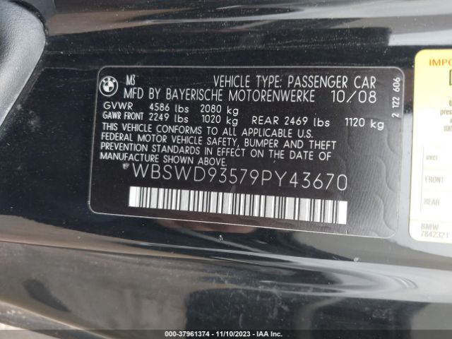 2009 BMW M3 WBSWD93579PY43670 Photo 8