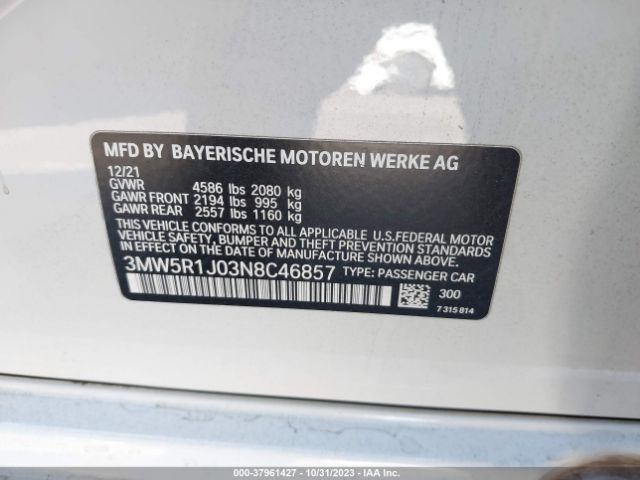3MW5R1J03N8C46857 BMW 3 Series 330i