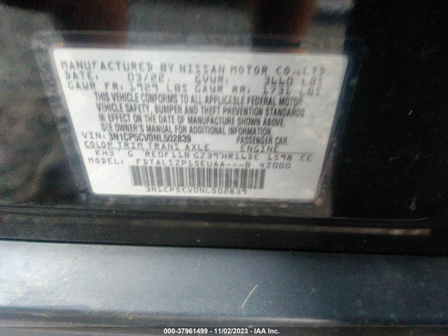 Nissan Kicks Sv Xtronic Cvt 2022 3N1CP5CV0NL502839 Image 9