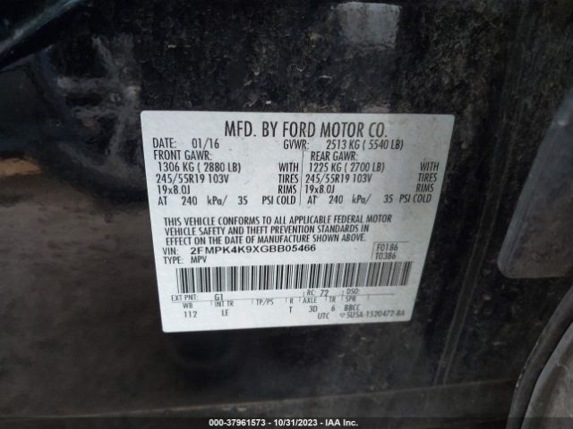 2FMPK4K9XGBB05466 Ford Edge Titanium