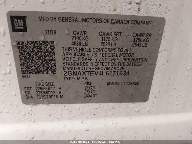 Chevrolet Equinox Awd 2fl 2020 2GNAXTEV4L6171634 Image 9