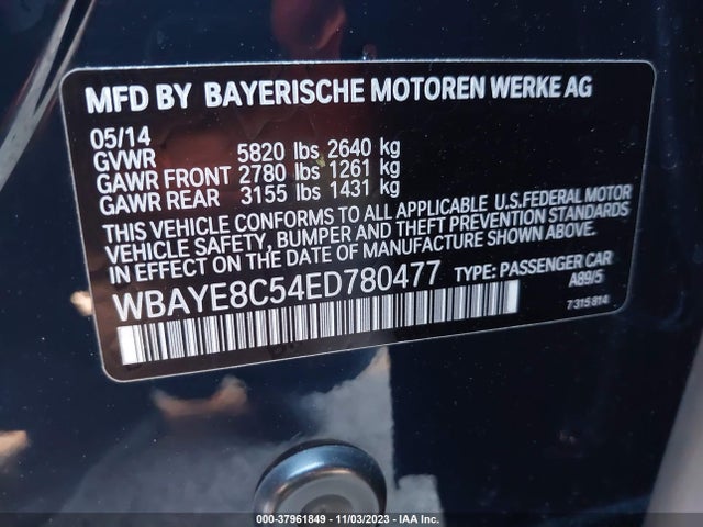 BMW ALPINA B7 2014 WBAYE8C54ED780477 Image 9