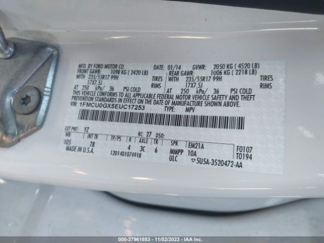 2014 FORD ESCAPE 1FMCU0GX5EUC17253 Photo 8