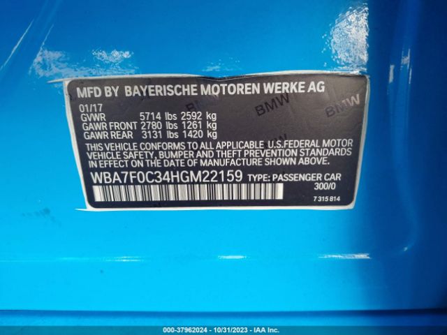 WBA7F0C34HGM22159 BMW 7 Series 750i