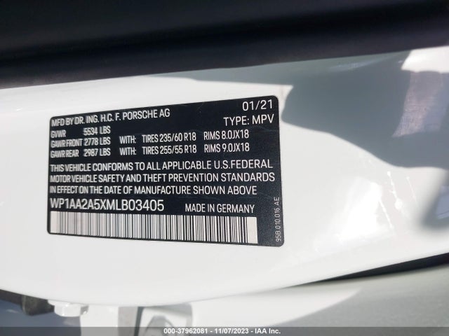 2021 PORSCHE MACAN WP1AA2A5XMLB03405 Photo 8