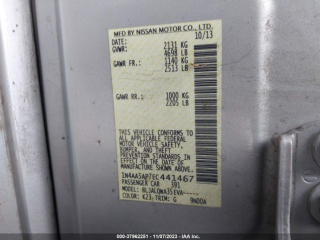 1N4AA5AP7EC441467 Nissan Maxima 3.5 S