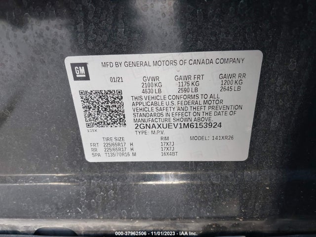 Chevrolet Equinox Awd Lt 2021 2GNAXUEV1M6153924 Image 9