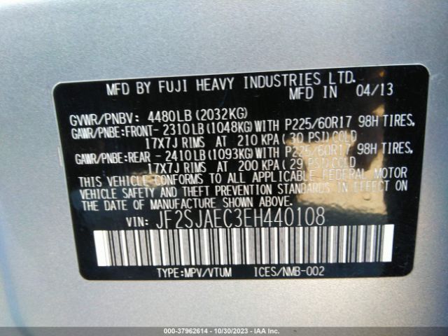 JF2SJAEC3EH440108 Subaru Forester 2.5i Premium