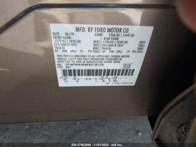 2FMPK4J95KBC38128 Ford EDGE SEL