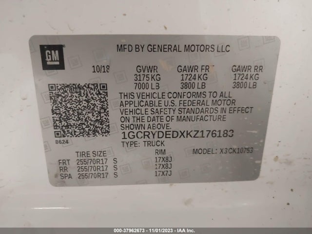 Chevrolet Silverado 1500 Lt 2019 1GCRYDEDXKZ176183 Image 9