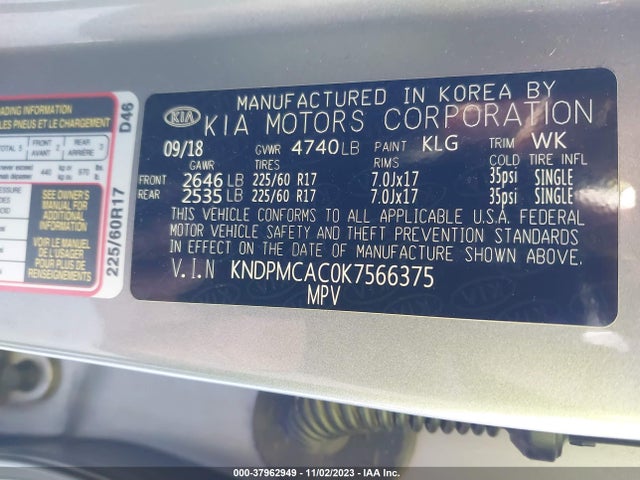 KIA Sportage Lx 2019 KNDPMCAC0K7566375 Image 9