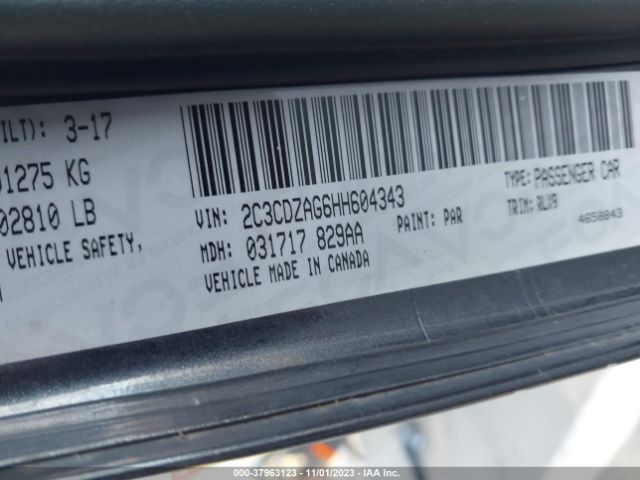 2C3CDZAG6HH604343 Dodge Challenger Sxt Plus