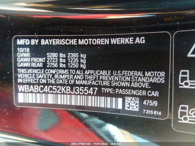 BMW M850i Xdrive 2019 WBABC4C52KBJ35547 Image 9
