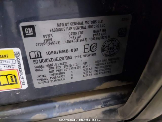 5GAKVCKD9EJ287353 Buick Enclave Premium