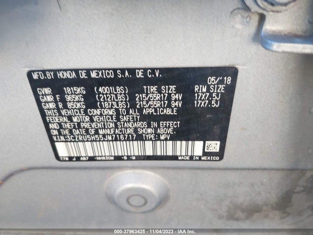 Honda HR-V EX 2018 3CZRU5H55JM716717 Image 9