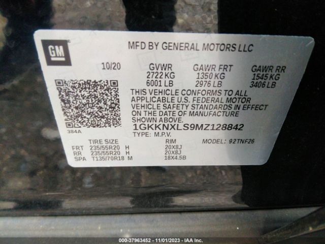 1GKKNXLS9MZ128842 GMC Acadia Denali