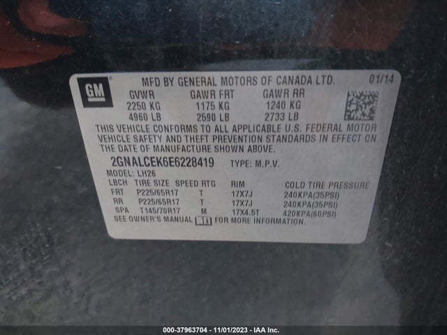 Chevrolet Equinox 2lt 2014 2GNALCEK6E6228419 Image 9