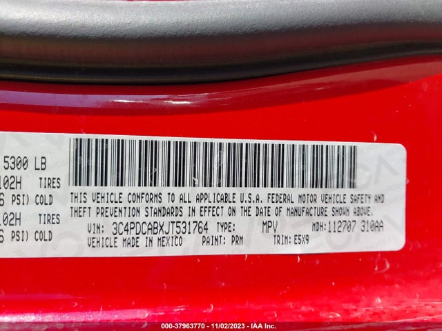 Dodge JOURNEY SE 2018 3C4PDCABXJT531764 Image 9
