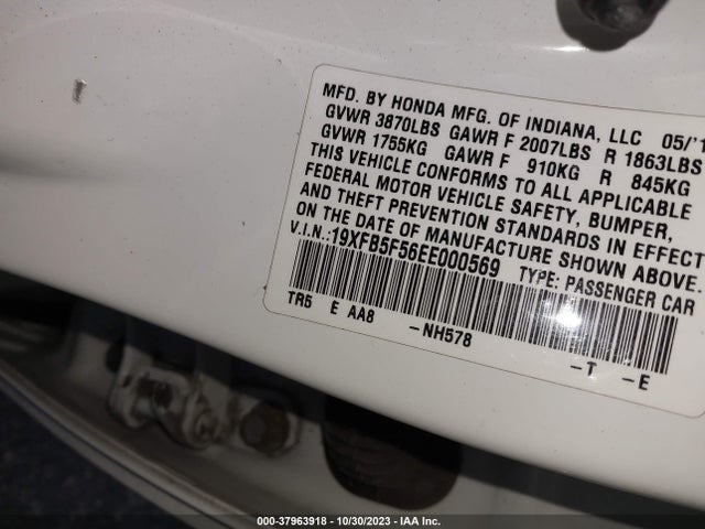 2014 HONDA CIVIC SEDAN CNG VIN: 19XFB5F56EE000569