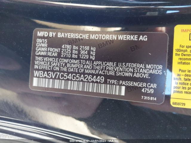 WBA3V7C54G5A26449 BMW 4 Series 428i