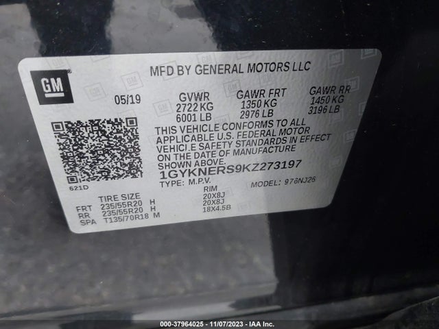 1GYKNERS9KZ273197 Cadillac Xt5 Premium Luxury Fwd