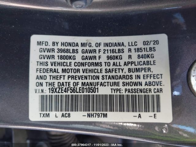 19XZE4F56LE010501 Honda INSIGHT EX