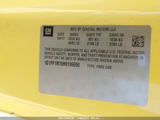 2017 CHEVROLET CAMARO 1G1FF1R78H0199690 Photo 8