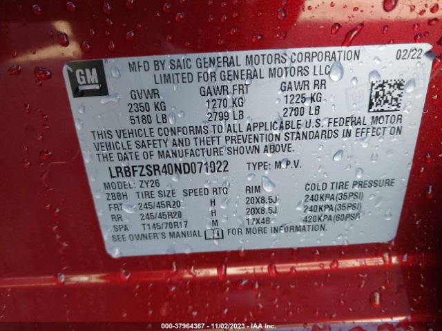 2022 BUICK ENVISION LRBFZSR40ND071022 Photo 8