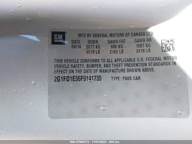 Chevrolet Camaro 1lt 2015 2G1FD1E36F9141735 Image 9