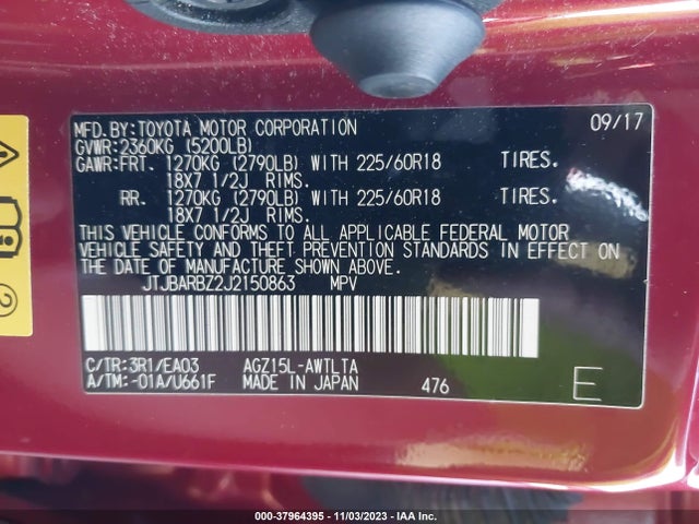 JTJBARBZ2J2150863 Lexus Nx Nx 300