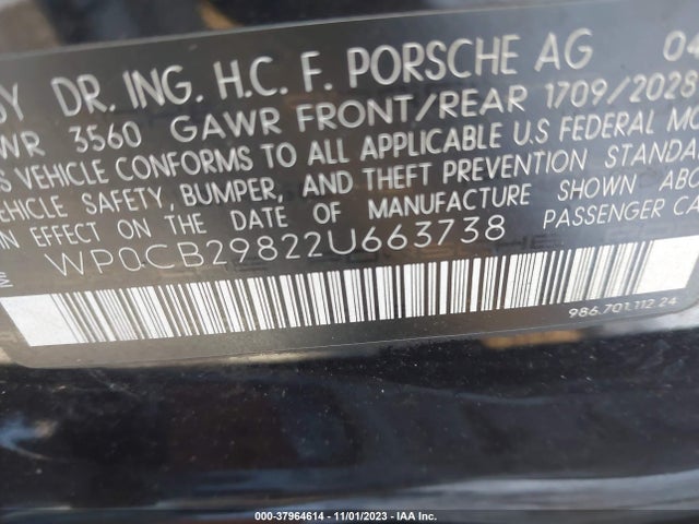 2002 PORSCHE BOXSTER WP0CB29822U663738 Photo 8