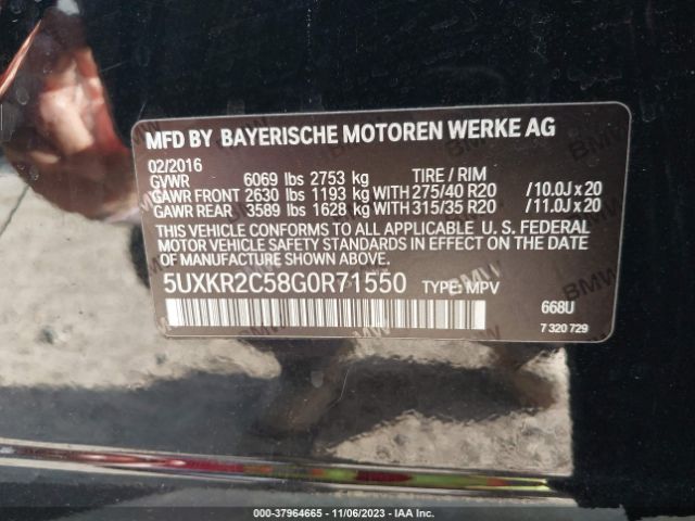 5UXKR2C58G0R71550 BMW X5 Sdrive35i