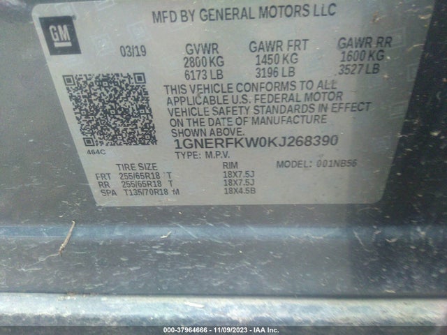 Chevrolet Traverse Ls 2019 1GNERFKW0KJ268390 Image 9