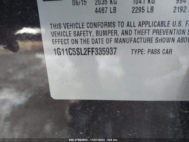 Chevrolet MALIBU 1LT 2015 1G11C5SL2FF335937 Image 9