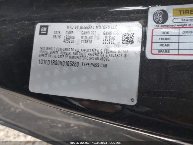 Chevrolet Camaro 2lt 2017 1G1FD1RS0H0105280 Image 9