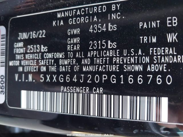 5XXG64J20PG166760 KIA K5 Gt-line