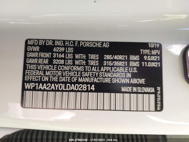 2020 PORSCHE CAYENNE WP1AA2AY0LDA02814 Photo 8