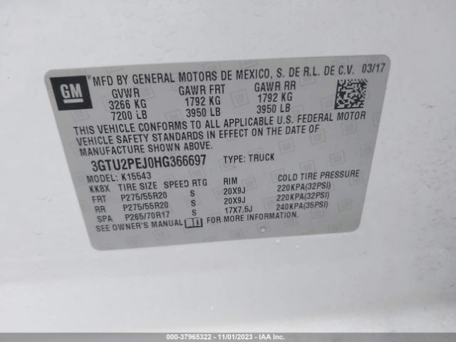 3GTU2PEJ0HG366697 GMC Sierra 1500 Denali