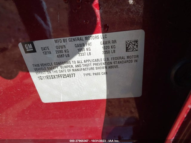 Chevrolet Malibu 3lt 2015 1G11E5SX7FF254977 Image 9