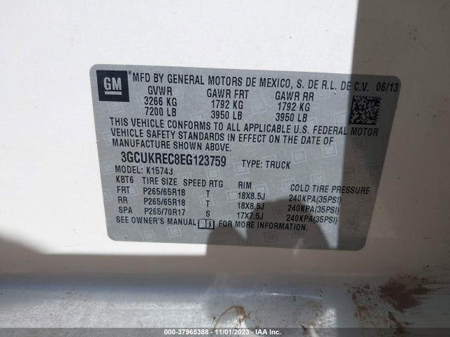 Chevrolet Silverado 1500 2lt 2014 3GCUKREC8EG123759 Image 9