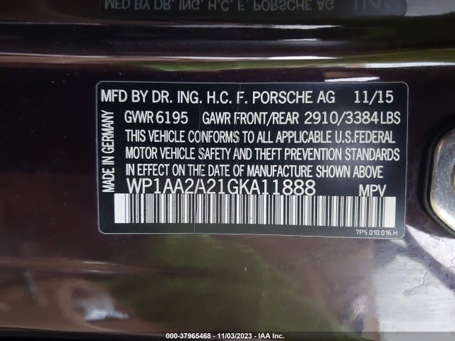 2016 PORSCHE CAYENNE WP1AA2A21GKA11888 Photo 8