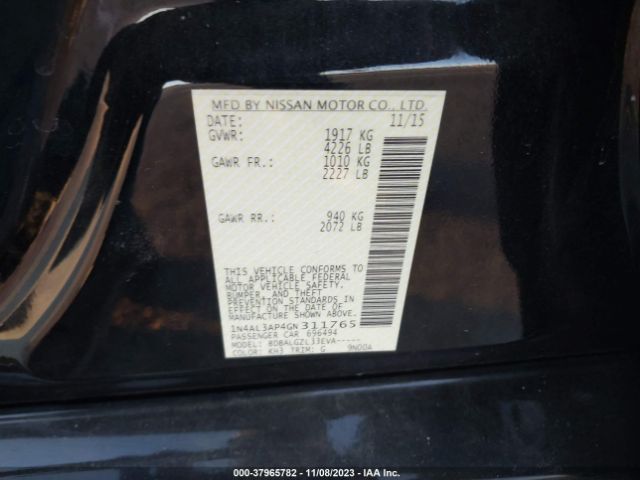 1N4AL3AP4GN311765 Nissan Altima 2.5/2.5 S/2.5 Sl